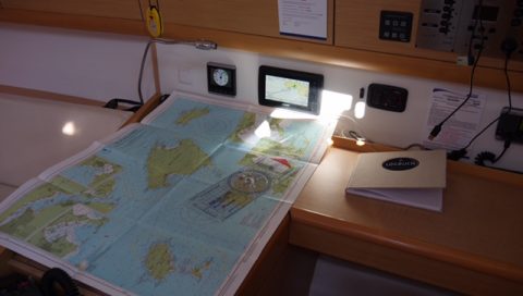 Navigationsplatz einer Segelyacht